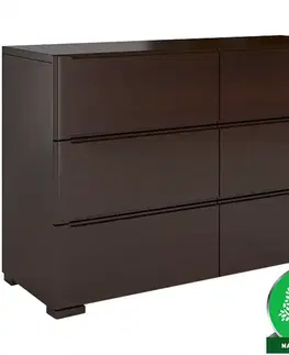 Komody do spálne Komoda Drevená borovica 6s Skandica Sparta Palisander