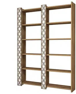 Knižnice Knižnica City 2 - Walnut, White