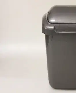 Koše odpadkové PLAFOR - Kôš odpadkový 15 l STANDART s výklopným vekom, grafit