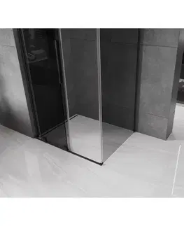 Sprchovacie kúty MEXEN/S - Velar L sprchovací kút, posuvné dvere 90 x 80, grafit, čierna 871-090-080-43-70