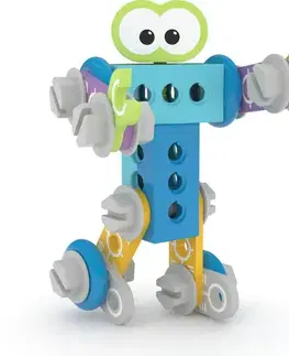 Drevené stavebnice a kocky Robot na skateboarde vo veľkej tube J’ADORE
