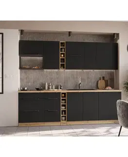 Modulový kuchynský nábytok Kuchynská linka Aria BL/AR 255 cm bez kuchynskej dosky