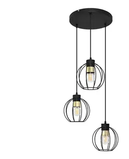 Svietidlá  Luster na lanku STARLIGHT 3xE27/15W/230V čierna/zlatá W-KD 1399/3 BK+GO
