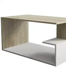 Konferenčné stolíky s úložným priestorom Konferenčný stolík Dante sonoma/biely