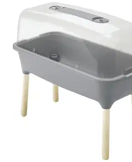 Pareniská NABBI ISEW780H plastové parenisko na drevených nožičkách 77 cm sivý kameň