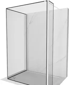 Sprchové dvere MEXEN/S - Kioto Sprchová zástena WALK-IN 120 x 120 x 40, čierny vzor, biela 800-120-120-221-20-70-040