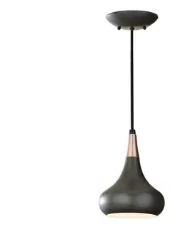 Svietidlá Elstead Feiss FE-BESO-P-S-DBZ - Závesný luster BESO na lanku 1xE27/60W/230V, pr. 17,9 cm, čierna/medená FE-BESO-P-S-DBZ