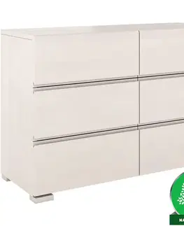 Kancelárske komody Komoda drevená buk 6s Skandica Vestre Biely