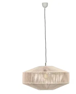 Závesné svietidlá Japandi závesná lampa hnedé lano 61cm - Svea