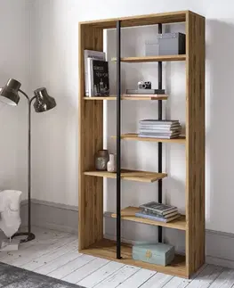 Knižnice Knižnica Presto - Walnut, Black