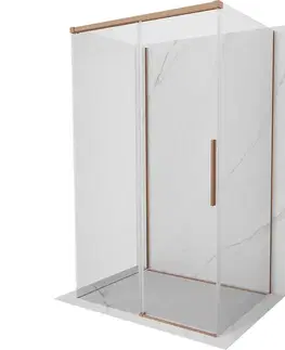Sprchovacie kúty MEXEN/S - Rox-3S sprchovací kút 3 stenný, posuvný 100 x 110, transparent, meď kartáčovaná 8C2-100-110-65-00-3S