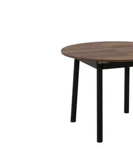 Jedálenské stoly Extendable Dining Table Oliver - Walnut, Black
