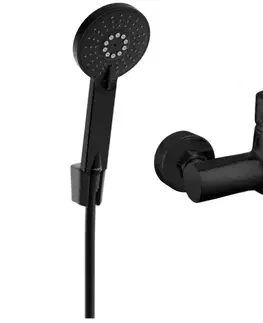 Kúpeľňové batérie MEXEN/S - Pecos R40 vaňová batéria so sprchou set, čierna 7273R40-70
