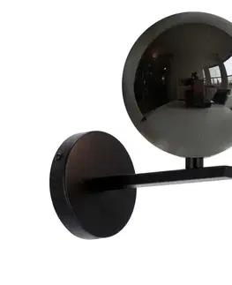 Svietidlá  Nástenná lampa KAMA 1xG9/28W/230V čierna/dymová čierna 21-44129