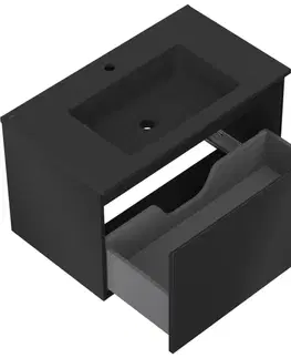Kúpeľňový nábytok MEXEN/S - Orio kúpeľňová skrinka 80 cm s umývadlom Otis, 1 šuplík, čierna mat 91A10-08047-1-BF71-W18M71