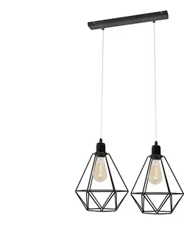 Svietidlá  Luster KARO 2xE27/15W/230V čierna W-L 1311/2 BK