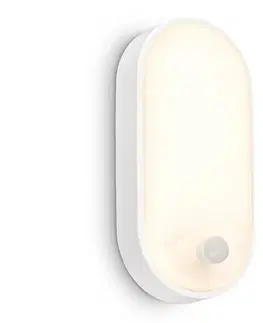 Záhradné lampy Brilo - LED vonkajšie nástenné svietidlo s pohybovým senzorom RUCH LED/12W/230V IP65 biele 3830016