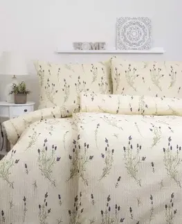 Obliečky MKLozkoviny.sk Predĺžené krepové obliečky Renforcé - Levanduľa 02 - 140 × 220 cm - 70 x 90 cm