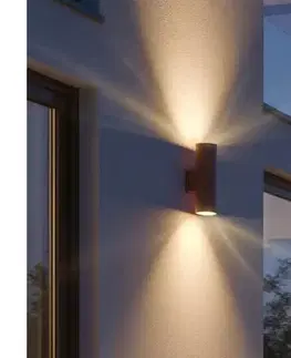 Svietidlá Ideal Lux - Vonkajšie nástenné svietidlo GUN 1xGU10/35W/230V 21 cm IP44 hnedé 163635