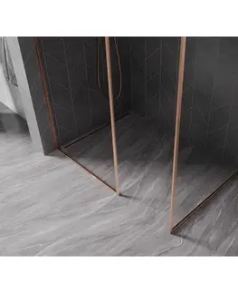 Sprchové dvere MEXEN/S - Kyoto-XF Sprchová zástena WALK-IN s rámom 130x110, transparent 10 mm, meď kartáčovaná 800-130-202-04-65-110-XF