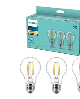 LED osvetlenie SADA 3x LED Žiarovka VINTAGE Philips E27/4,3W/230V 2700K 8718699777753