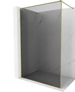 Sprchové dvere MEXEN/S - Kyoto-F Sprchová zástena WALK-IN s rámom 100 x 202, grafit 8 mm, zlato 800-100-104-50-40