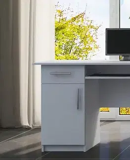 Písacie stoly Pracovný stôl VEBER biely, ľavý