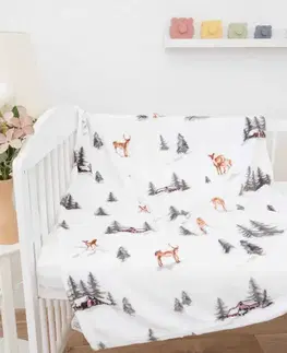 Deky MKLozkoviny.sk Detská deka do postieľky mikroplyš Exclusive 80 × 100 cm – Zimný les