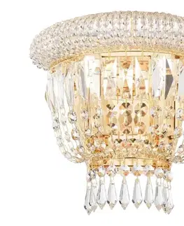 Svietidlá Ideal Lux - Krištáľové nástenné svietidlo DUBAI 2xE14/28W/230V zlatá 201023