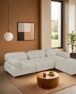Sedacie súpravy Rohová sedacia súprava / Rohová pohovka Bubble Beige L1-O1-1R-PUF