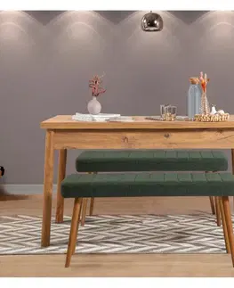 Jedálenské sety Jedálenský set so stolom a lavicou (3 kusy) Costa 1070 - Atlantic Pine, Green