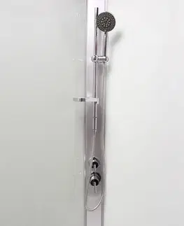 Vane Mereo Sprchový box, štvrťkruh, 100 cm, satin ALU, sklo Point, z. steny bielej, liata vanička, so strieškou CK35162KMSW