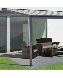 Záhradné pergoly Hliníková pergola 4,35x3 m WALL 43 antracit Lanitplast