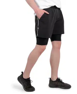 Pánske kraťasy a šortky Pánske kraťasy 2v1 inSPORTline Closefit Short čierna - M