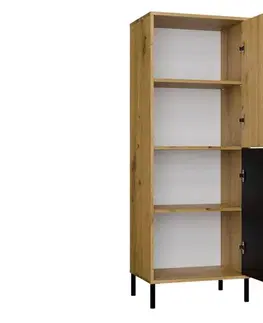 Komody a skrinky MARIKA úzka skrinka 2DK slim/hladký, dub Artisan
