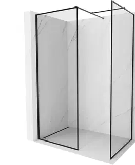 Sprchové dvere MEXEN/S - Kyoto-F Sprchová zástena WALK-IN s rámom 150 x 105, transparent 8 mm, čierna 800-150-202-04-70-105