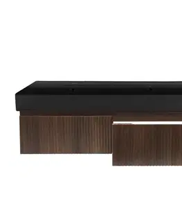 Kúpeľňový nábytok Kúpeľňová skrinka s umývadlom SAT Evolution 118x30x44, 8 cm orech mat SATEVO120NAU2B SATEVO120NAU2B