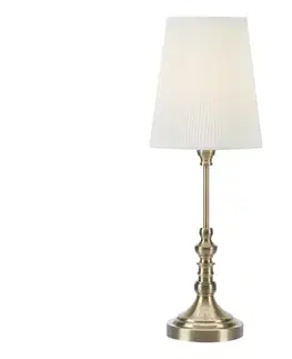 Lampy Markslöjd 108970 - Stolná lampa NOBLE 1xE14/40W/230V 66 cm biela/mosadz 108970