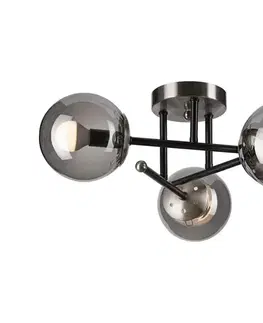 Svietidlá  Prisadený luster MALENA 3xE14/5W/230V čierna/dymová LM-3.220