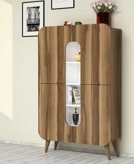 Komody Viacúčelová skrinka Mine - Walnut, White