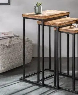 Sady stolíkov Odkladací stolík 3 ks FAETHON Dekorhome