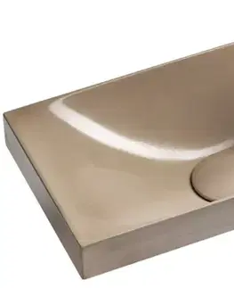 Umývadlá SAPHO - AGOS betónové umývadlo 40x22cm, ľavé/pravé, piesková pololesk AS40014