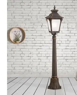 Záhradné lampy Orion - Vonkajšia lampa AIKO 1xE27/60W/230V 115 cm IP23 bronz/patina AL 11-1140/1 Patina