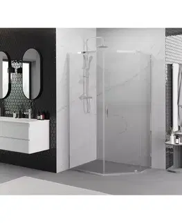 Sprchovacie kúty MEXEN - Exo sprchovací kút päťboký krídlový 90 x 80, transparent, chróm 812-090-080-01-00