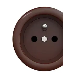 Predlžovacie káble Reblig - Retro domová zásuvka bez rámu 230V hnedá H/ZF