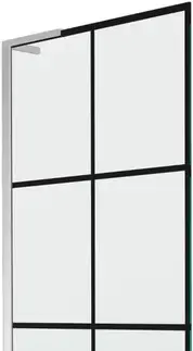 Sprchové dvere MEXEN/S - Next L vaňová zástena FIX 70 x 150, čierna vzor, chróm 895-070-000-03-77-01