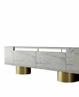 Konferenčné stolíky Televízny stolík Bohom Travertine and Gold