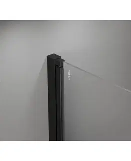 Sprchovacie kúty MEXEN - MIST dverná časť štvrťkruhová (2d) 70x70x200 cm 6mm čierna, okraj 8A31-070-070-70-70