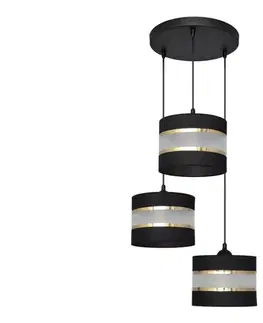 Svietidlá  Luster na lanku HELEN 3xE27/15W/230V čierna/zlatá W-KD 0801/3 BK+GO+MAT