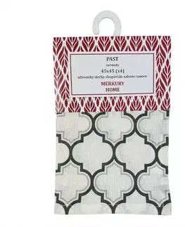 Dekorácie a bytové doplnky Obrúsok PAST tmavošedá vzor 45x45 kpl. 4 ks